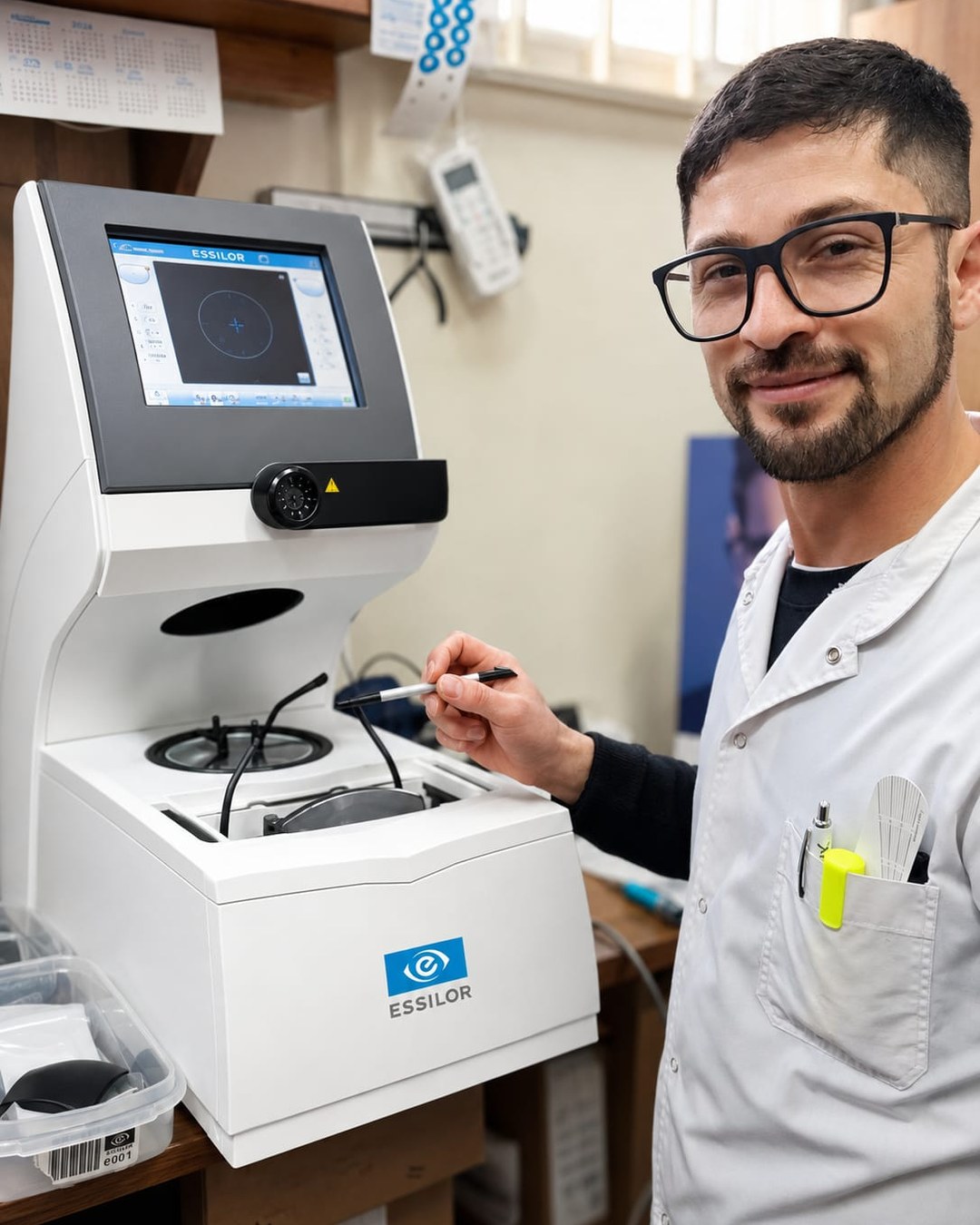 Nuestro taller de calibrado, con equipamiento Essilor